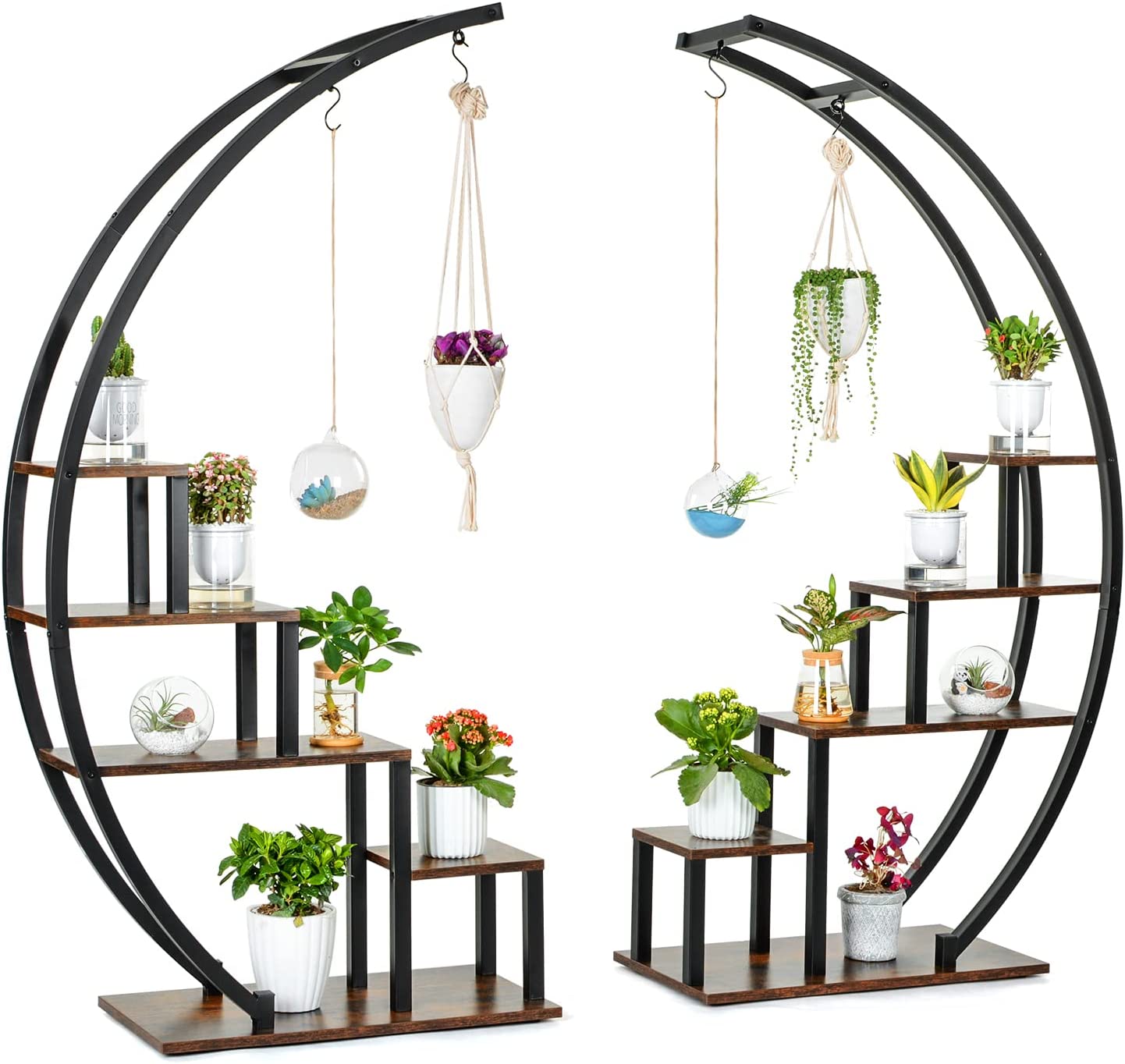large round half moon plant shelf statement