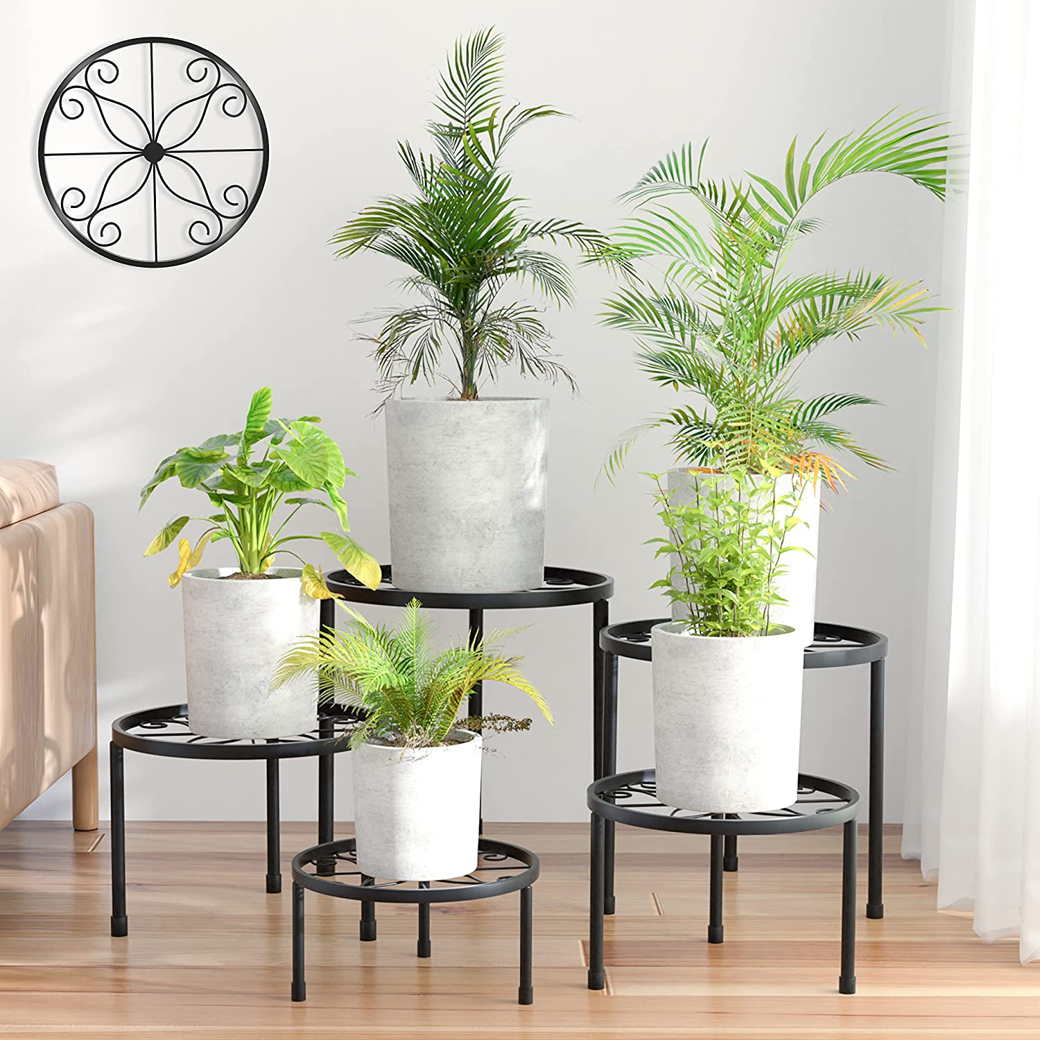 Pack of metal plant stands