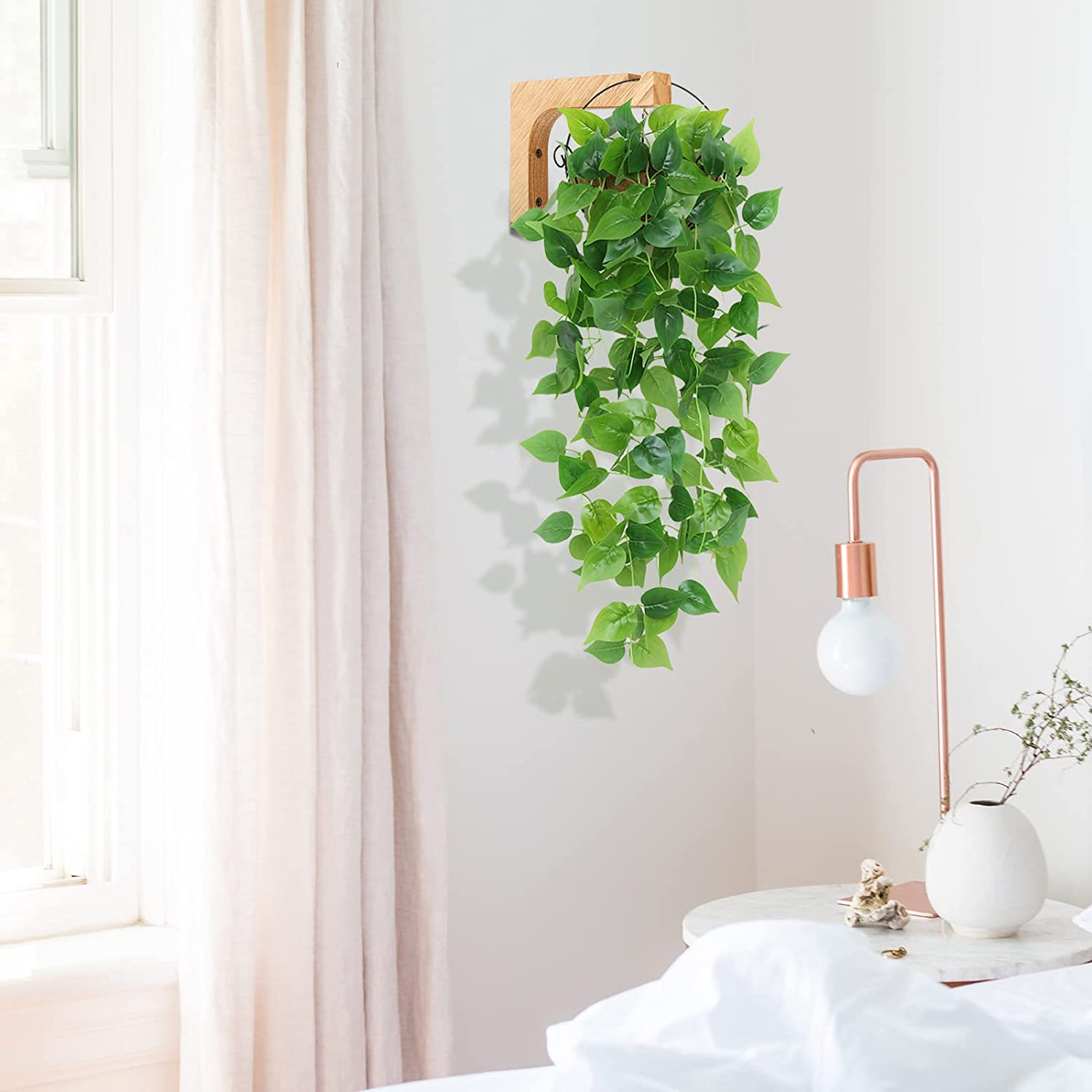 wall hook wooden plant holder