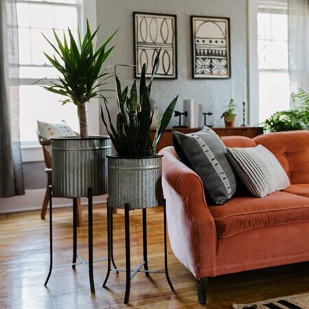 farmhouse planters corrugated metal