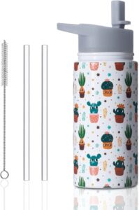 kids' cactus stainless water bottle