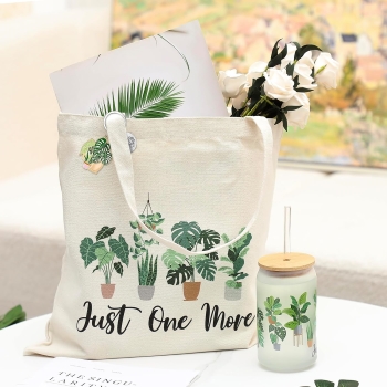 just one more plant set with tote bag, mug and keychain